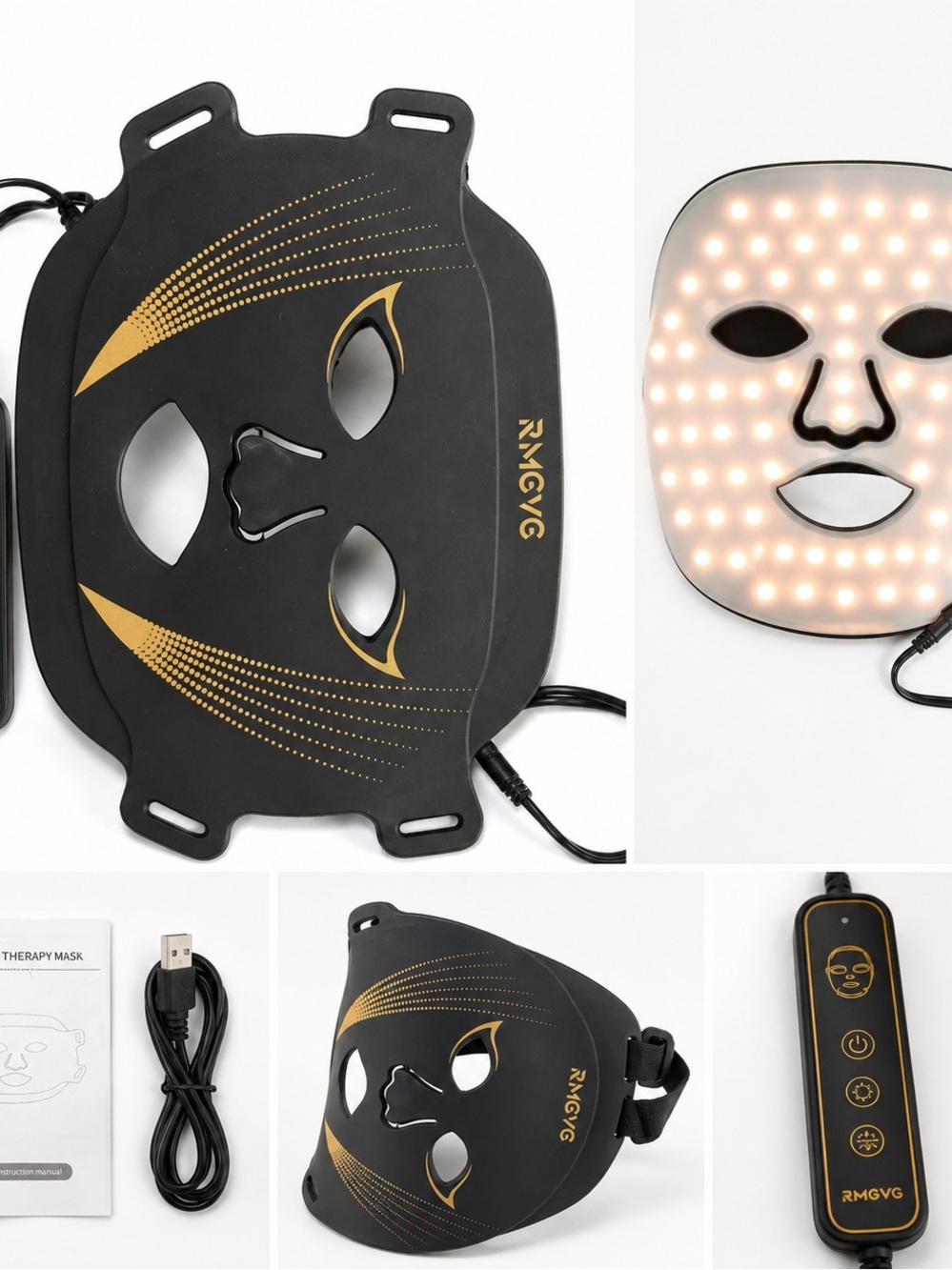 LED Light Therapy Mask in Black. Skincare Tool. NEW in original packaging.